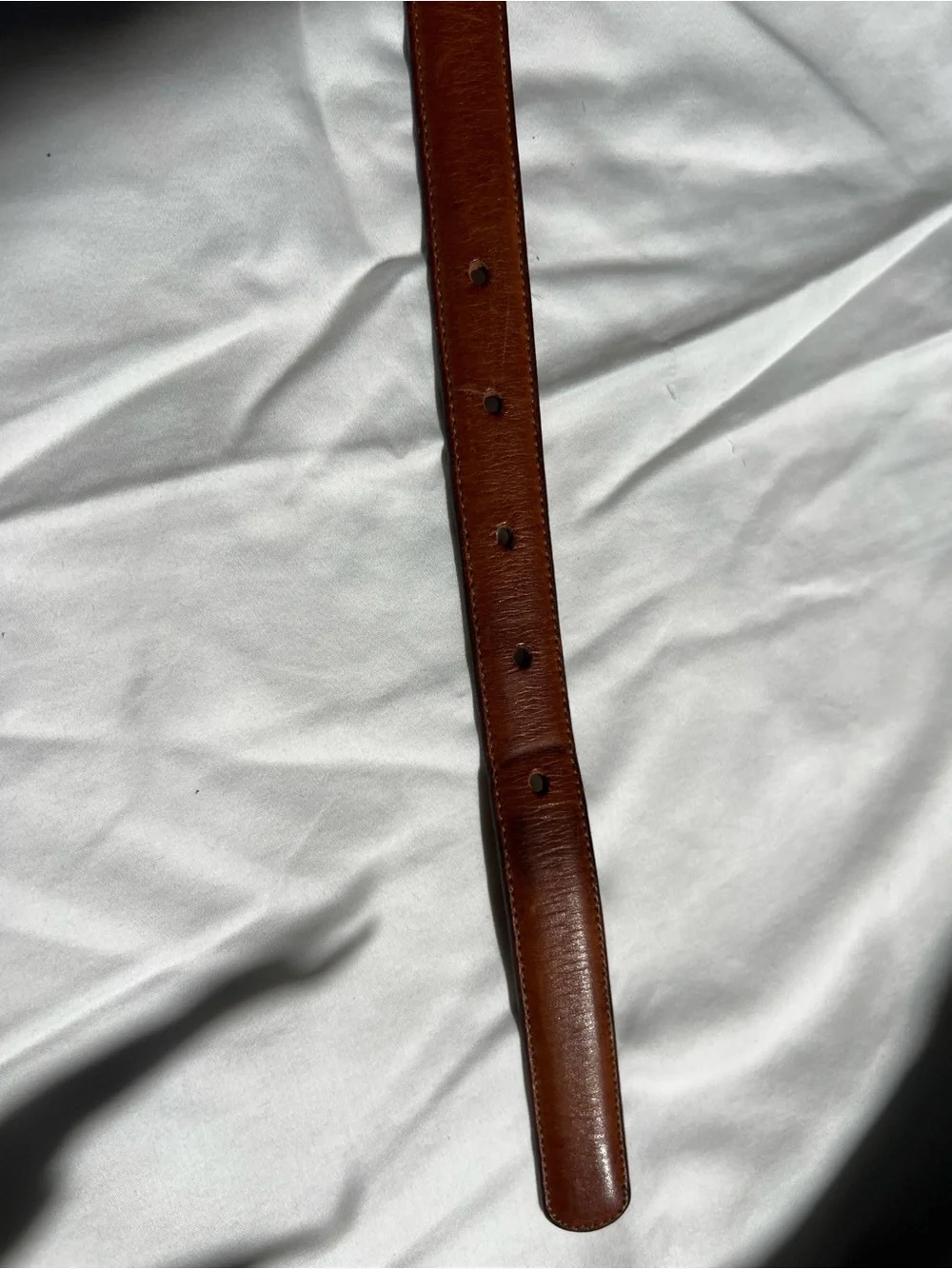 Vintage 90s J CREW brown glove tanned belt Italian leather made in USA brass